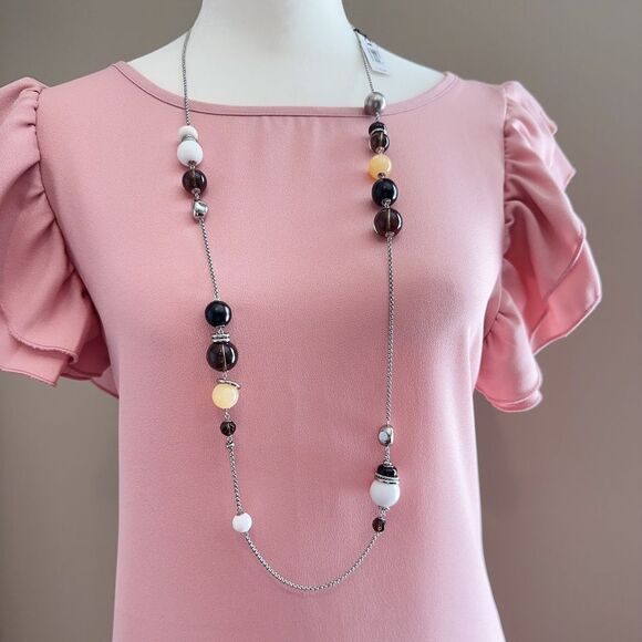 NWT Fossil Ebony Multi-Color 38 inches Necklace‎ - Picture 1 of 5